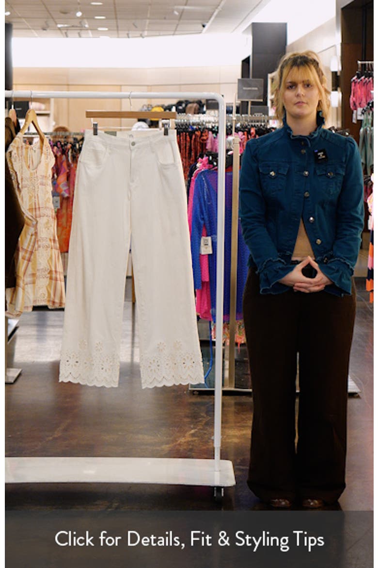 Eyelet Ankle Wide Leg Jeans video