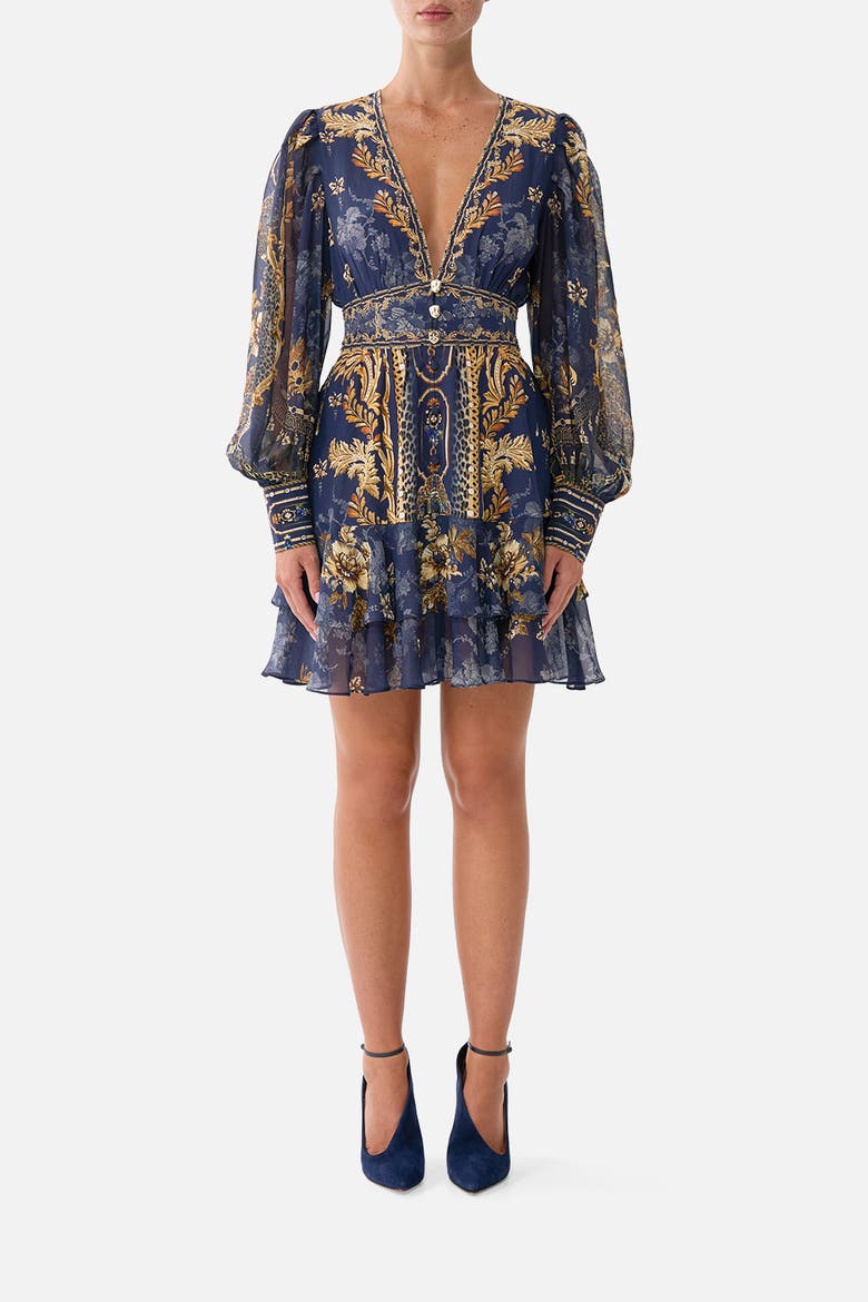 Button Front Frill Dress, Main, color, Cloaked In Baroque