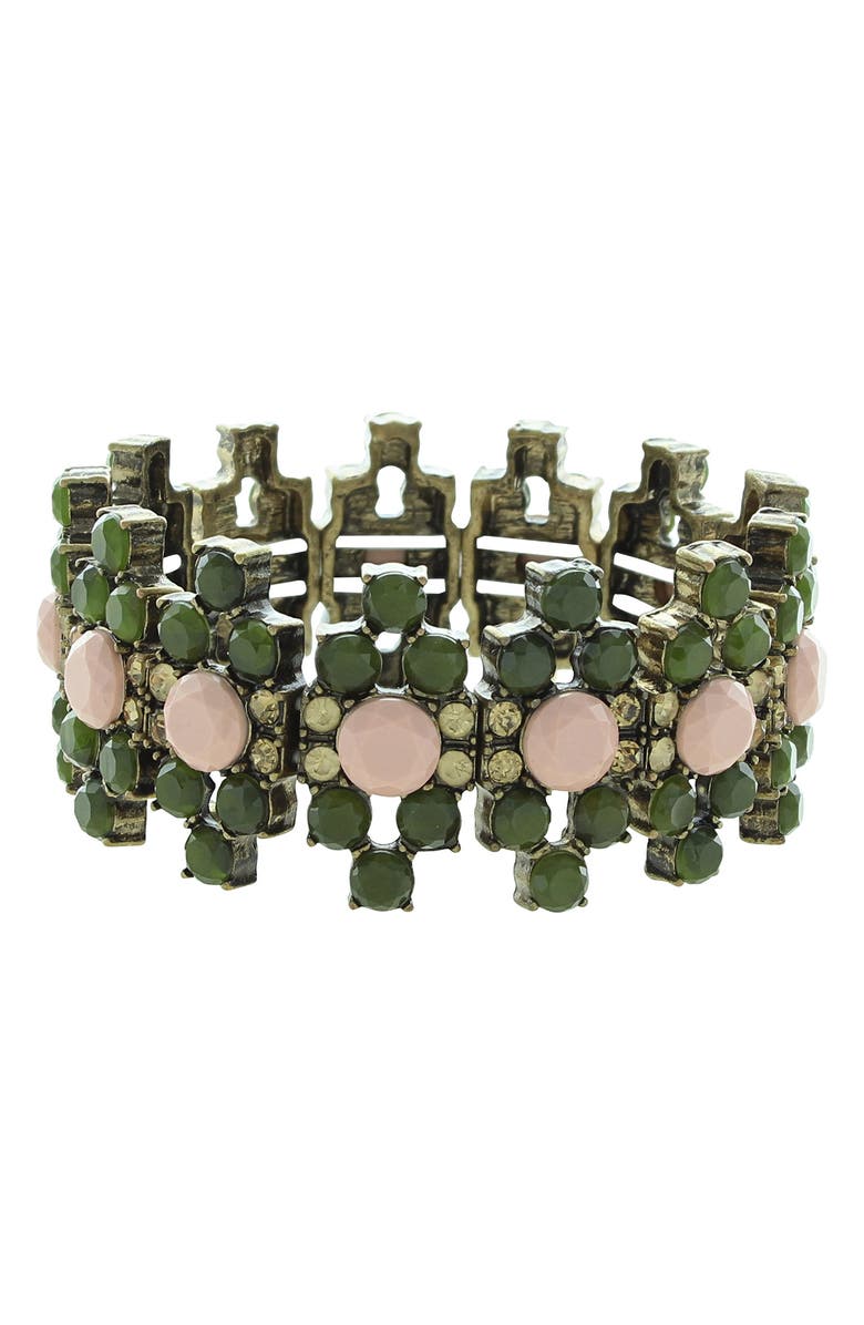 OLIVIA WELLES Erin Stone Stretch Bracelet, Main, color, Gold