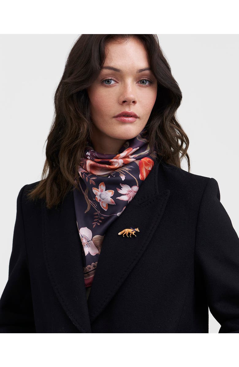 Fable England Cosy Fox Enamel Brooch, Alternate, color, Gold