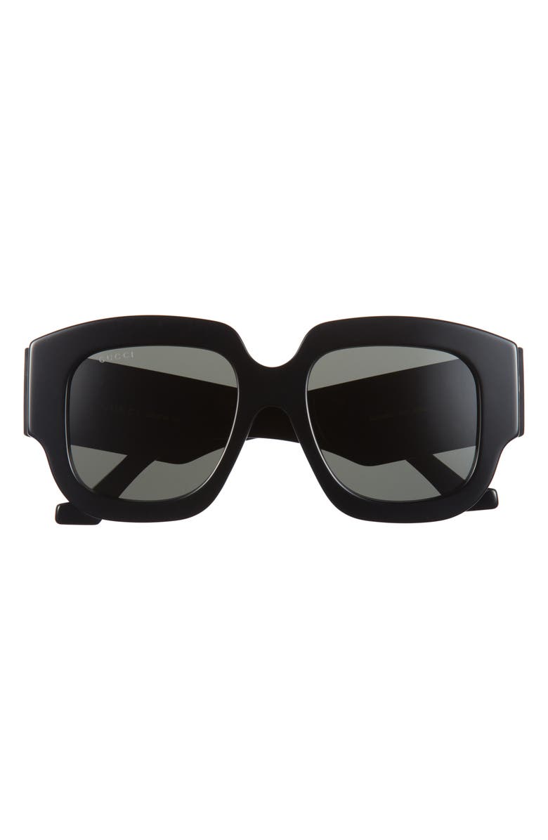 Gucci 52mm Oversize Sunglasses, Main, color, Black Black Grey