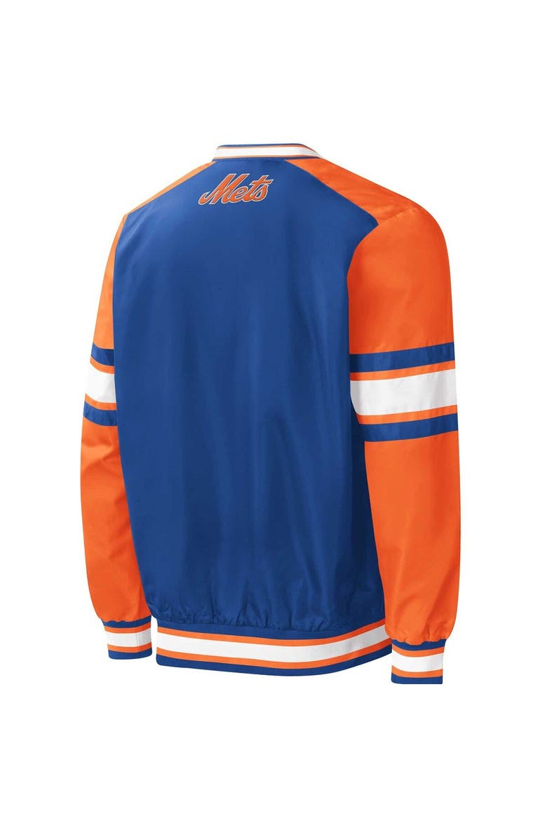 Men's Starter Royal New York Mets Yardline V-Neck Pullover Windbreaker, Alternate, color, Royal