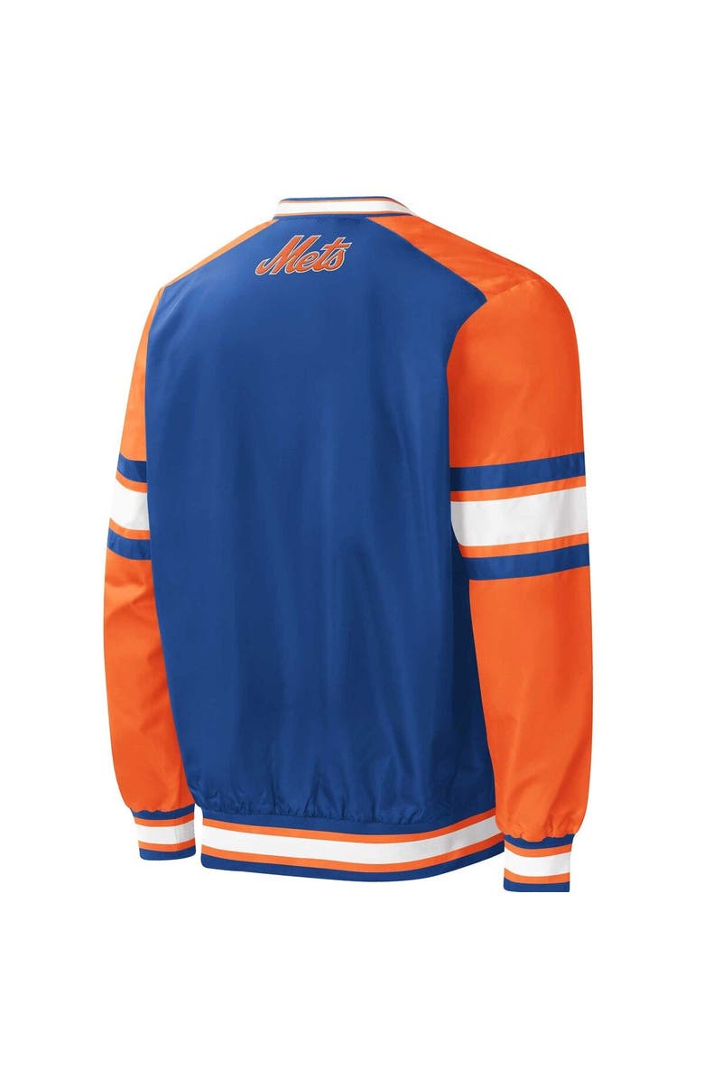 STARTER Men's Starter Royal New York Mets Yardline V-Neck Pullover Windbreaker, Alternate, color, Royal