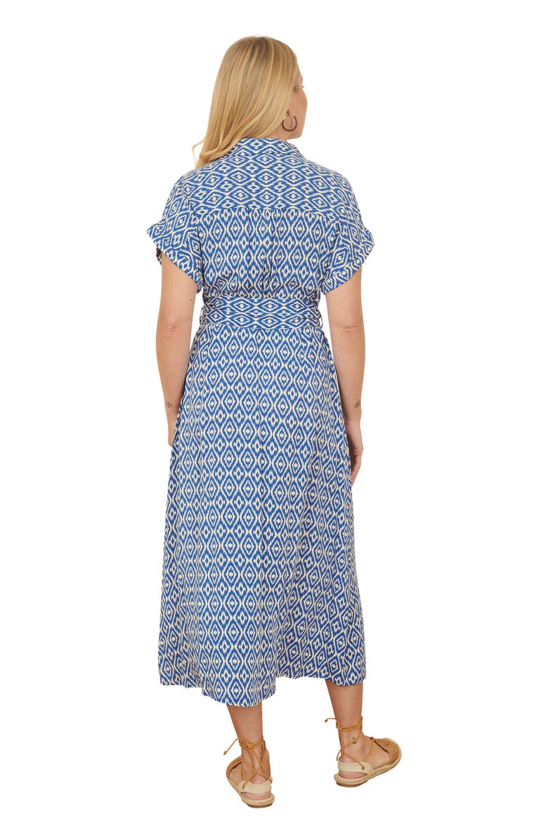 Yumi Belted Midi Shirt Dress, Alternate, color, Blue