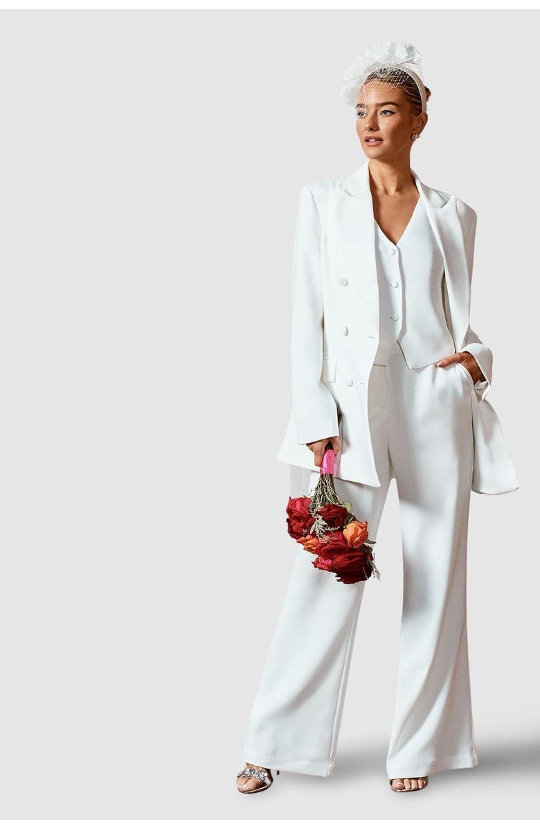 Coast Premium Flare Bridal Trousers, Alternate, color, Ivory