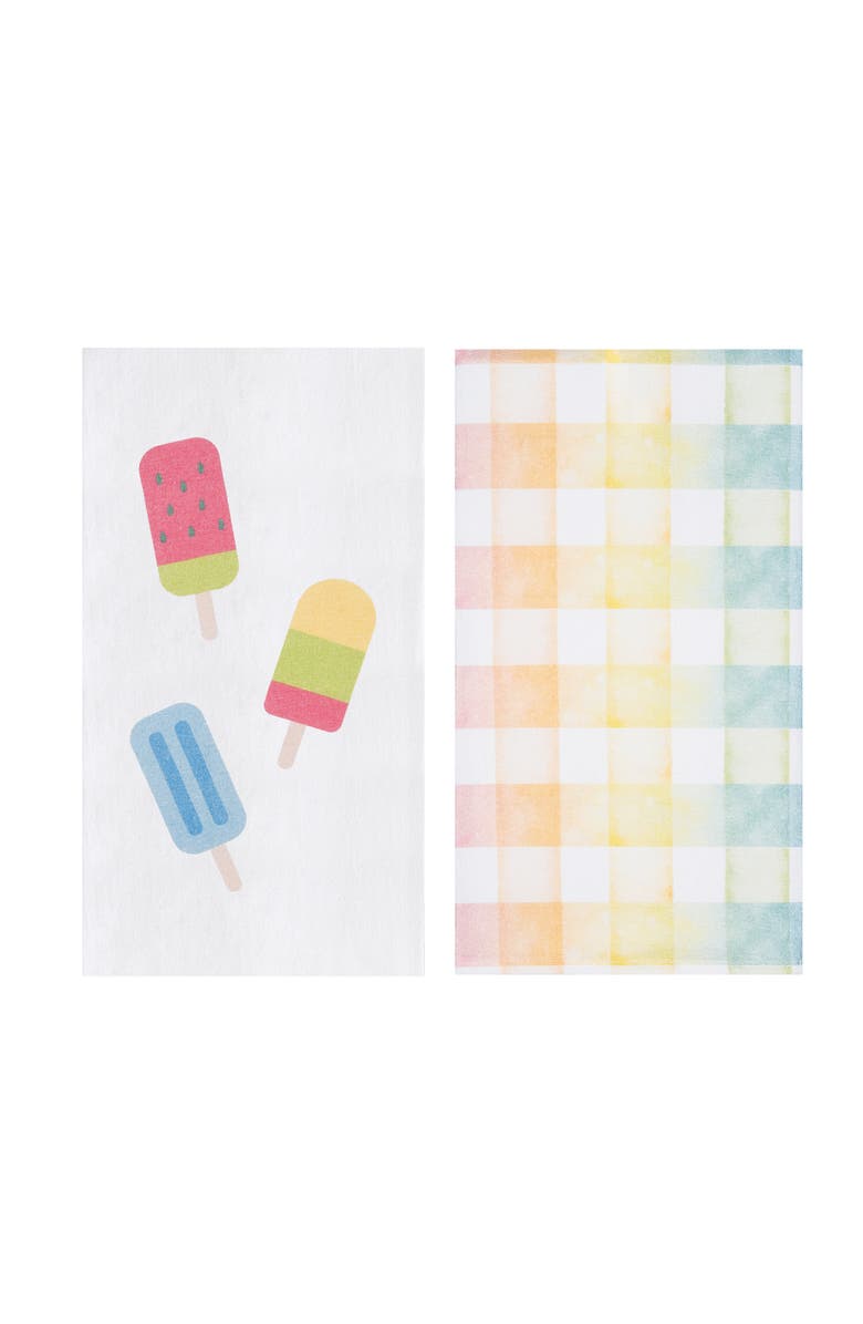 C&F Home Popsicle Summer Kitchen and Bathroom Graphic Print Hand Towels Set of 2, Main, color, Green