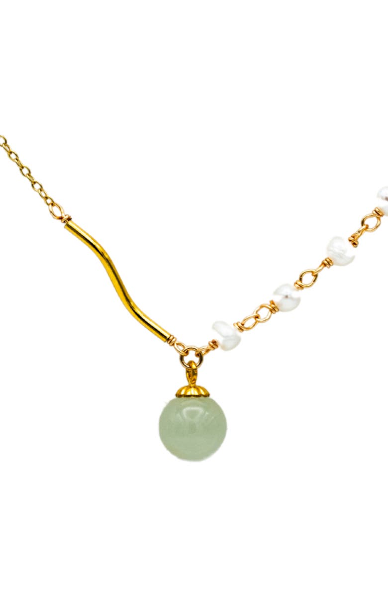 seree Isla Green jade and freshwater pearl necklace, Main, color, 