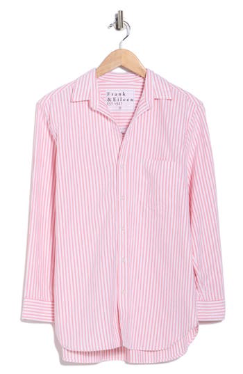 Frank & Eileen Joedy Boyfriend Cotton Button-up Shirt In Pink