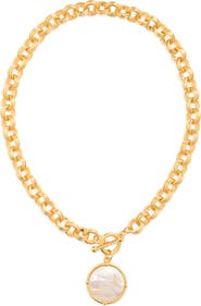 Karine Sultan Cabochon Pendant Necklace