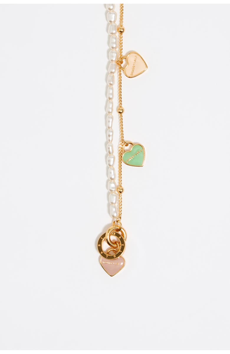 Bimba y Lola Chain Heart Logo Double-Layer Necklace, Alternate, color, 