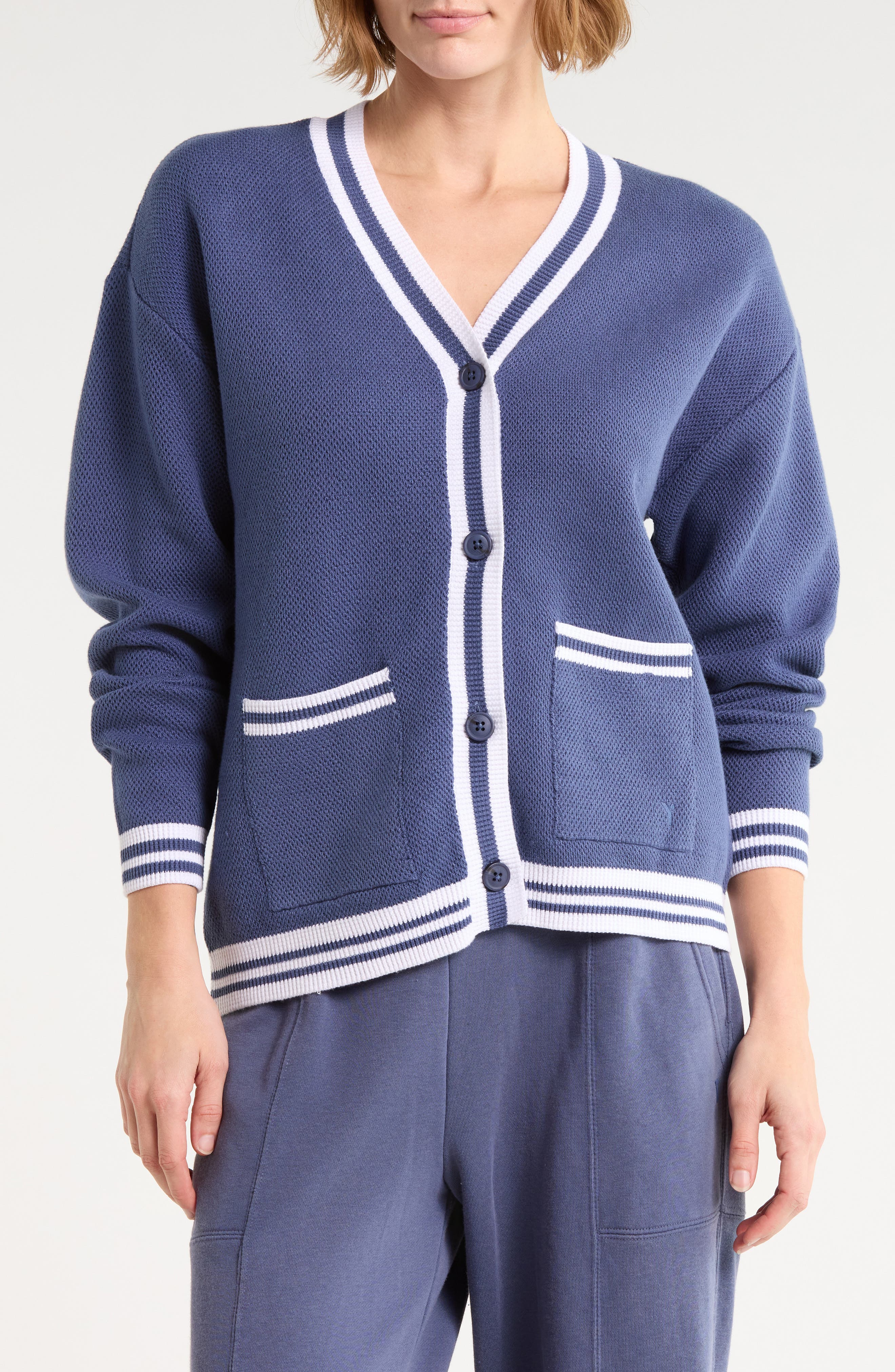 Striped Cotton Cardigan