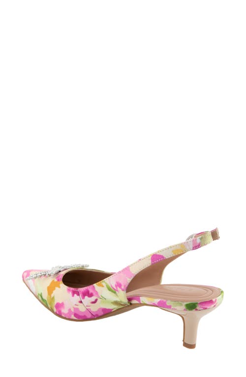 Bcbg Donna Slingback Pointed Toe Kitten Heel Pump In Multi Floral