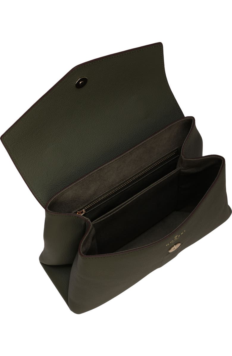 GORSKI Leather Bag with Crossbody Strap, Alternate, color, Olive