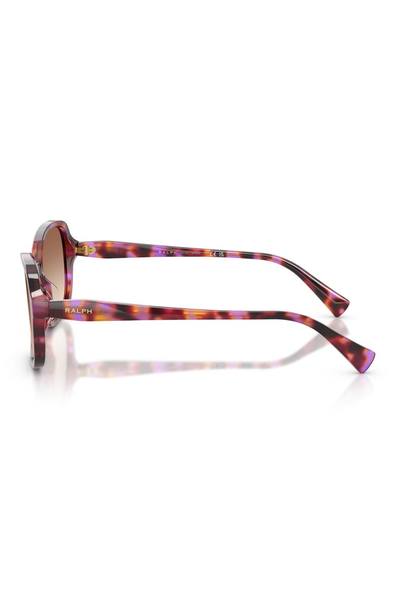 57mm Square Sunglasses, Alternate, color, VIOLET HAVANA / GRADIENT BROWN