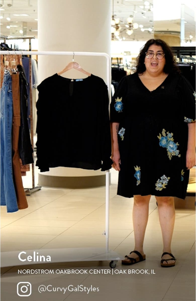 Ruffle Sleeve Crepe Top, sales video thumbnail