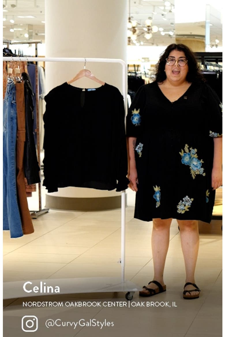 Ruffle Sleeve Crepe Top video