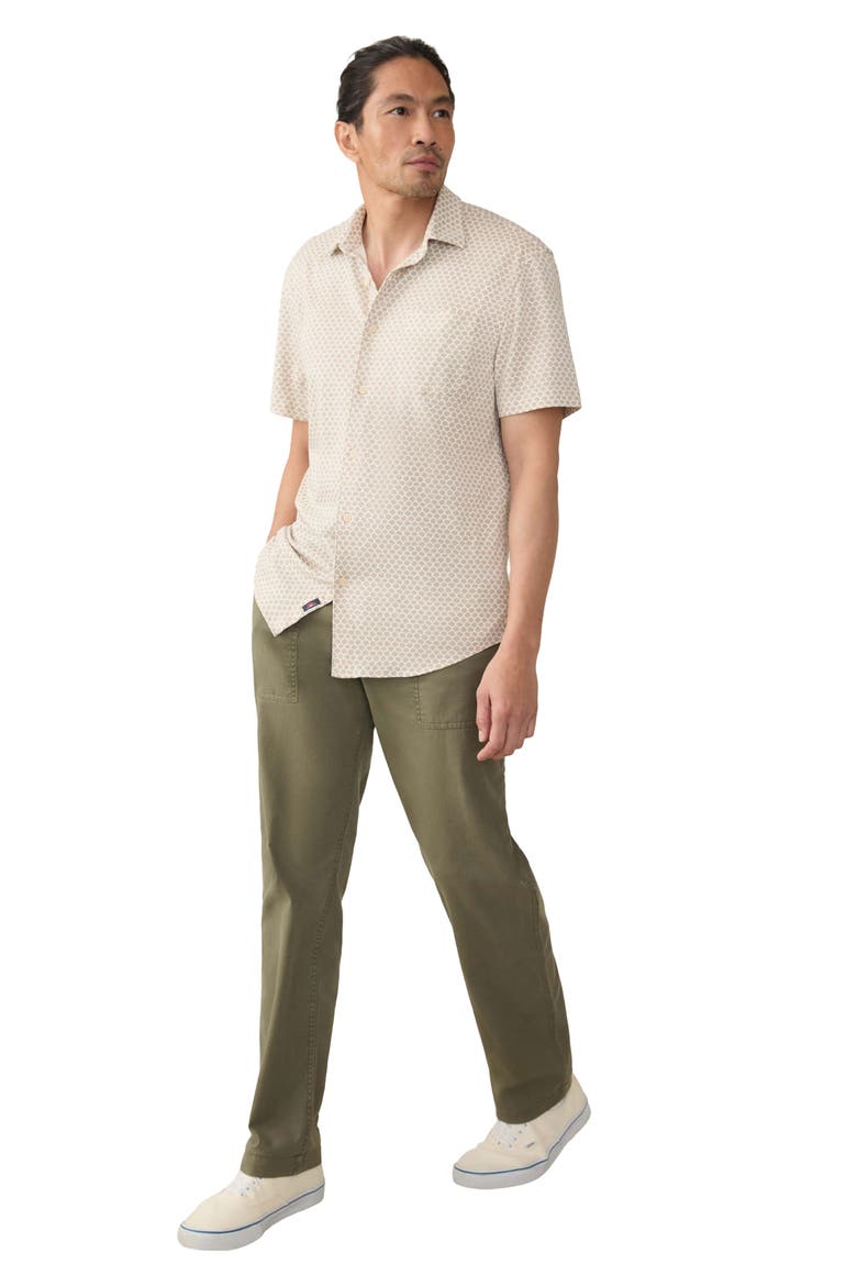 Hermosa Short Sleeve Button-Up Shirt, Alternate, color, ISLAND SAND FISHSCALE