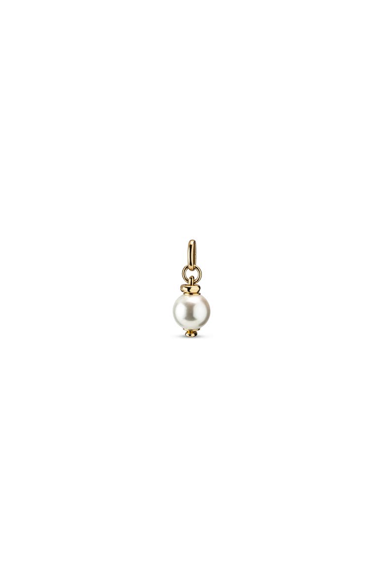 18K Gold-Plated Charm with White Pearl, Main, color, Gold
