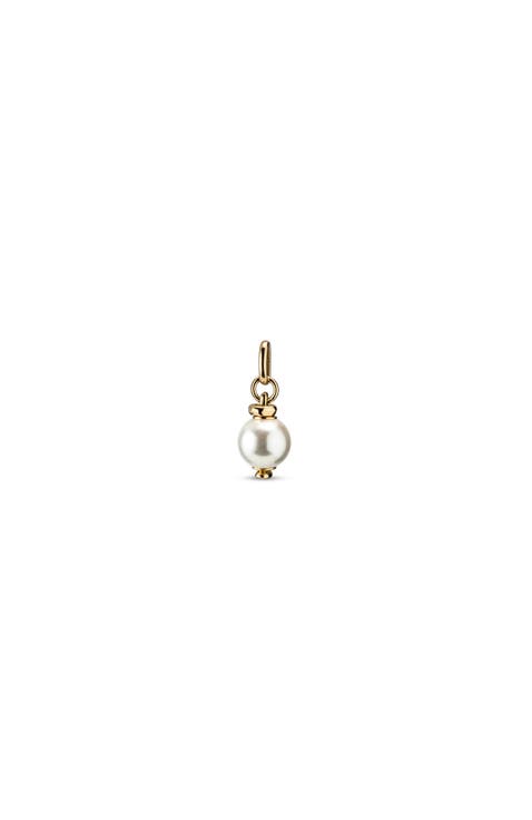 18K Gold-Plated Charm with White Pearl