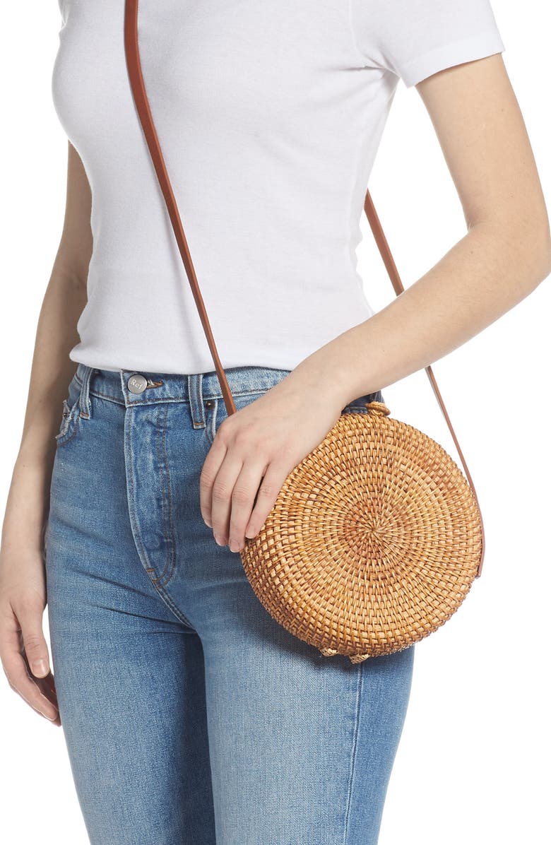 Nordstrom Straw Canteen Crossbody Bag, Alternate, color,