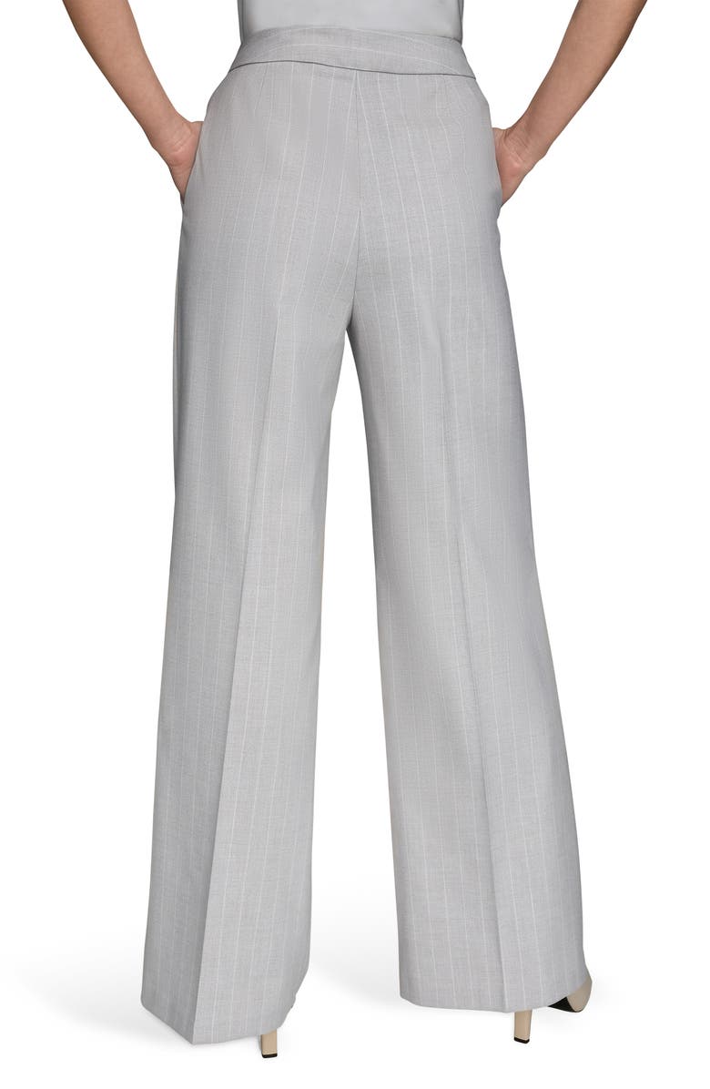 Donna Karan New York Pinstripe Clean Front Wide Leg Pants, Alternate, color, Vapor Multi