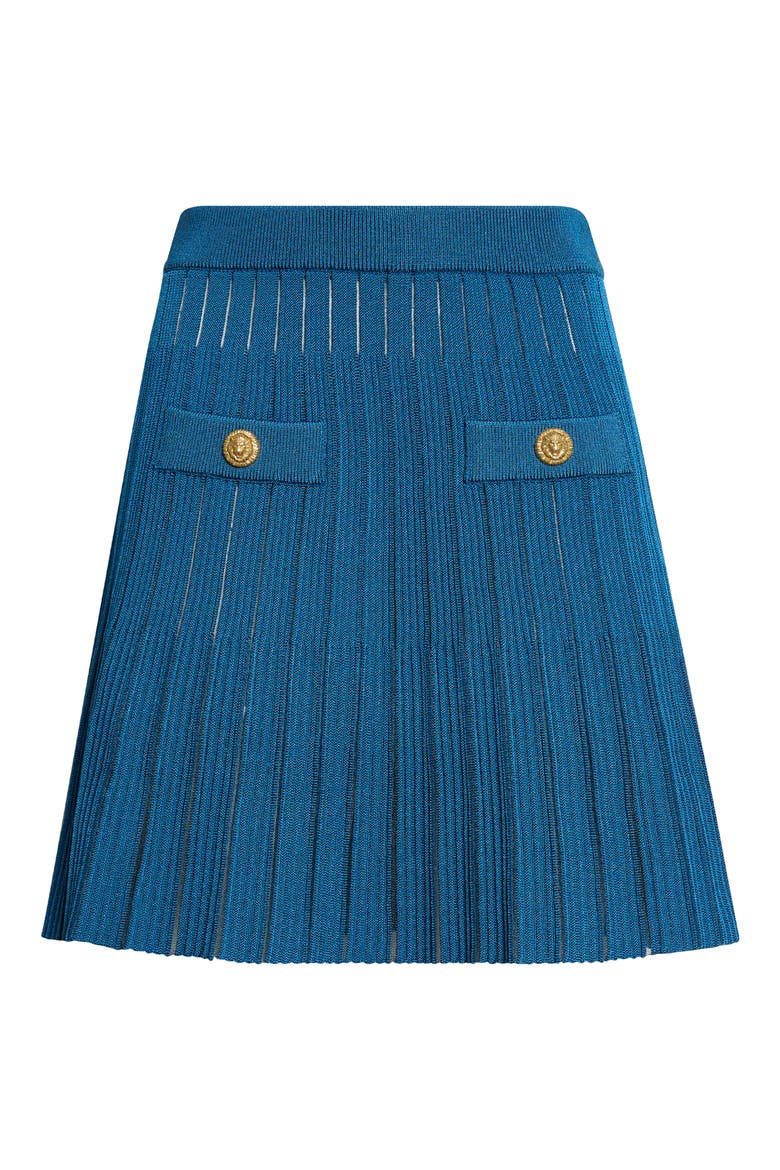 Mesh Stripe Mini Sweater Skirt, Main, color, 6BR NIGHT BLUE