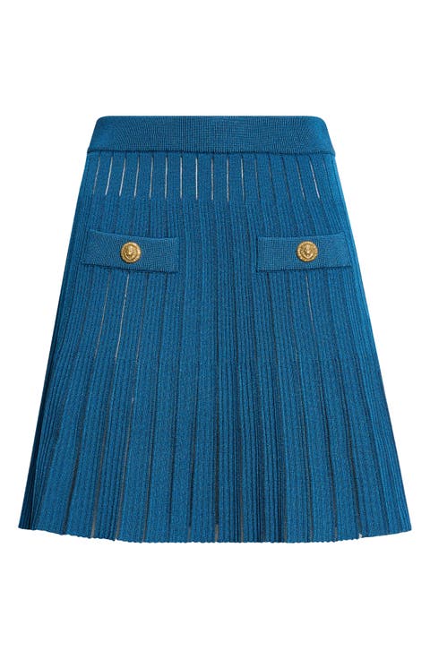 Mesh Stripe Mini Sweater Skirt