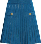 Balmain Mesh Stripe Mini Sweater Skirt