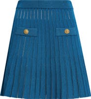 Balmain Mesh Stripe Mini Sweater Skirt