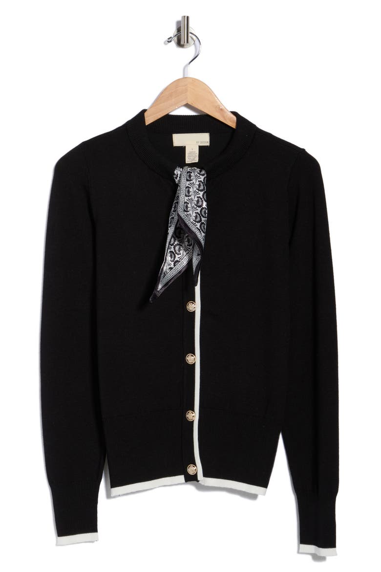 Nora Scarf Cardigan, Alternate, color, BLACK