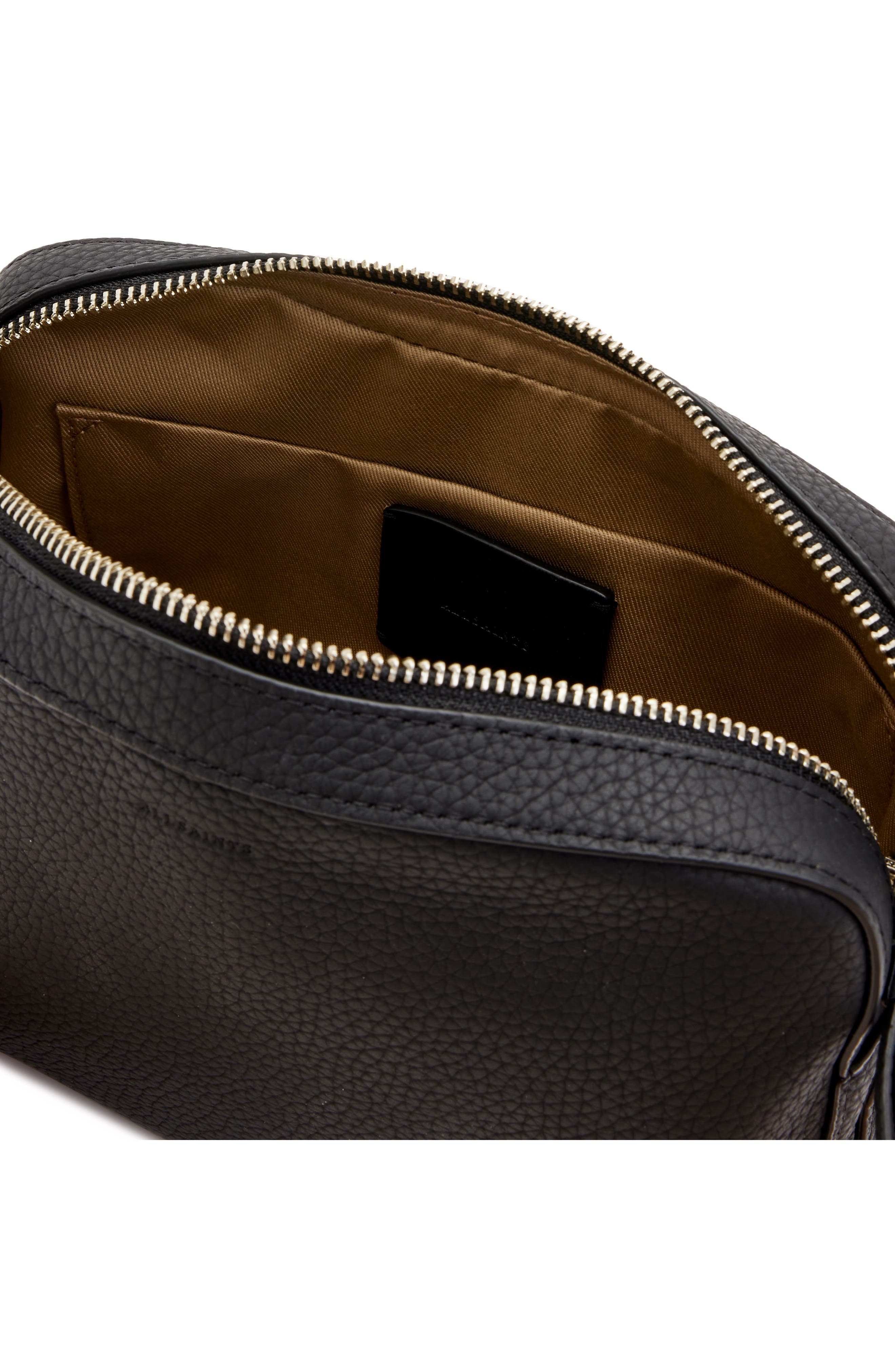 AllSaints Leather Camera Crossbody Bag, Alternate, color, 