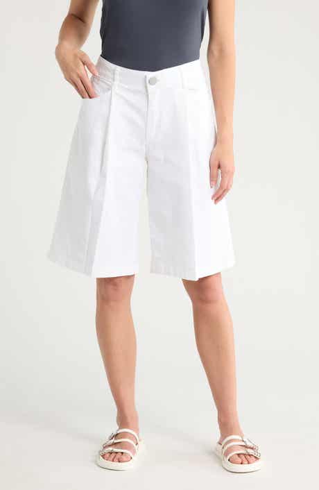 Democracy Pleated Front Denim Bermuda Shorts