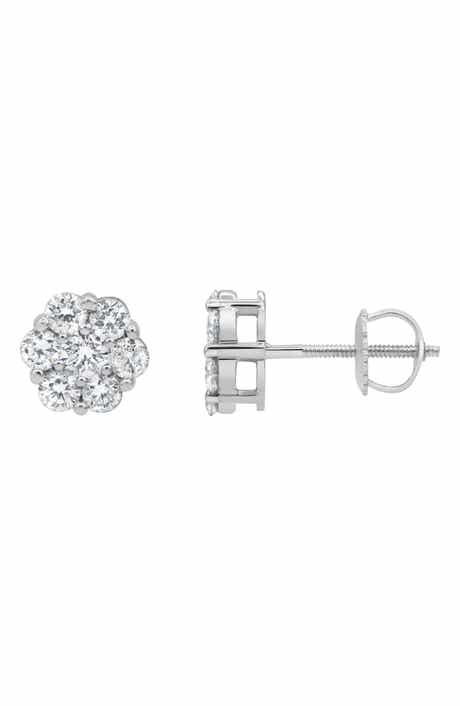LuvMyJewelry Lab Grown Diamond Cluster Stud Earrings