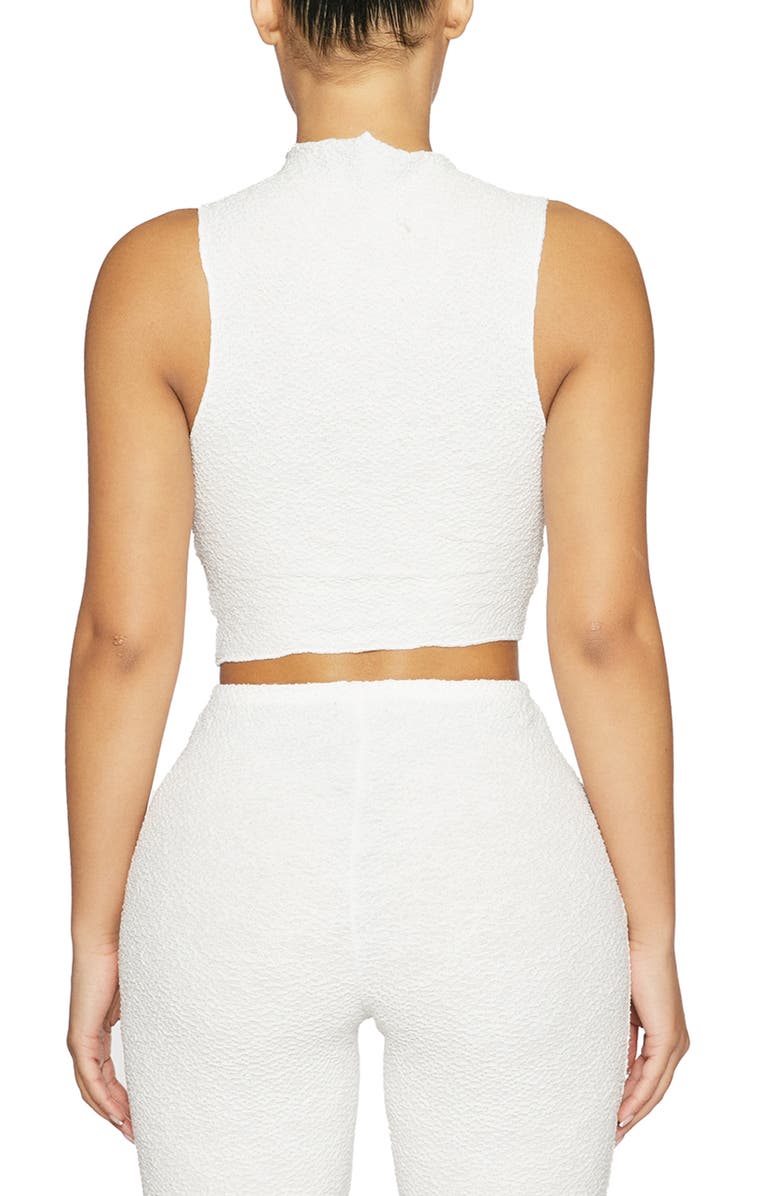 Naked Wardrobe Mock Neck Crop Top, Alternate, color, White