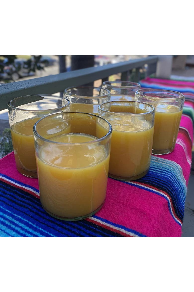 Hand Blown Mexican Drinking Glasses - Set of 6, Alternate, color, Clear
