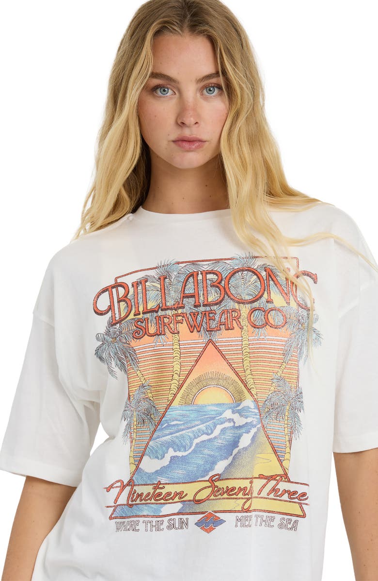 Billabong Sun Meets Sea Oversize Cotton Graphic T-Shirt, Alternate, color, Salt Crystal