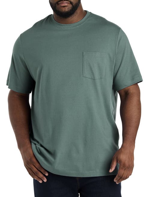 Harbor Bay By Dxl Big & Tall Moisture-wicking Pocket T-shirt In Green