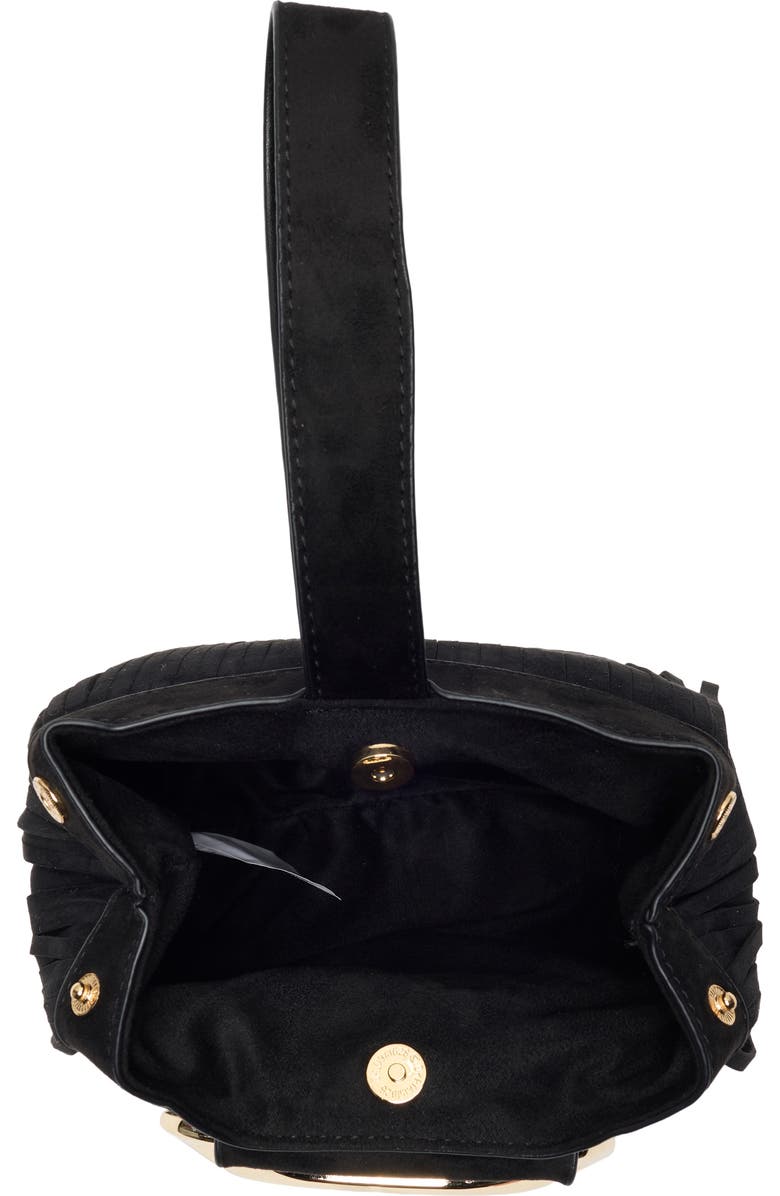 Dolce Vita Fringe Trim Mini Bucket Bag, Alternate, color, Black