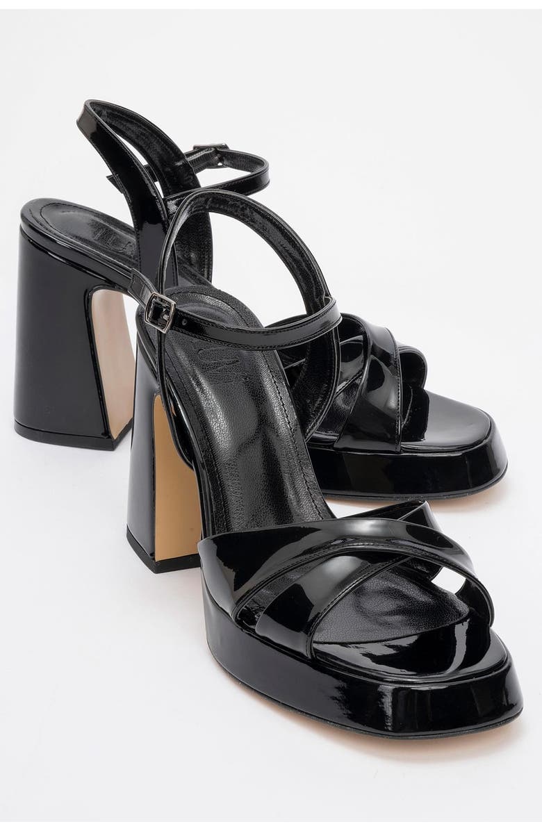 Forever & Always Shoes Yvonne Platform Sandals, Main, color, Black Patent