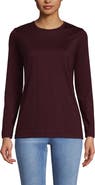 Lands' End Relaxed Supima Cotton Long Sleeve Crew Neck T-Shirt