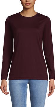 Lands' End Relaxed Supima Cotton Long Sleeve Crew Neck T-Shirt
