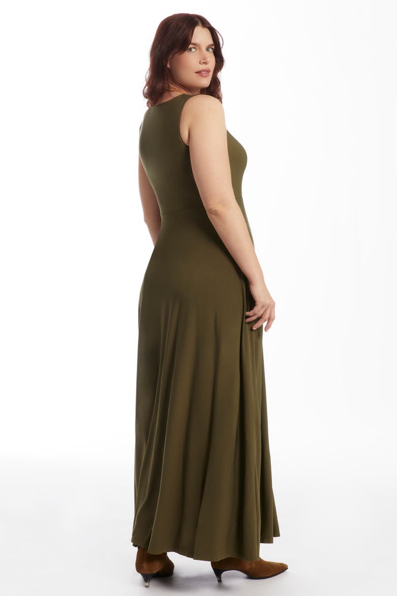 Sleeveless Sweetheart Knit Maxi Dress, Alternate, color, DARK OLIVE GREEN