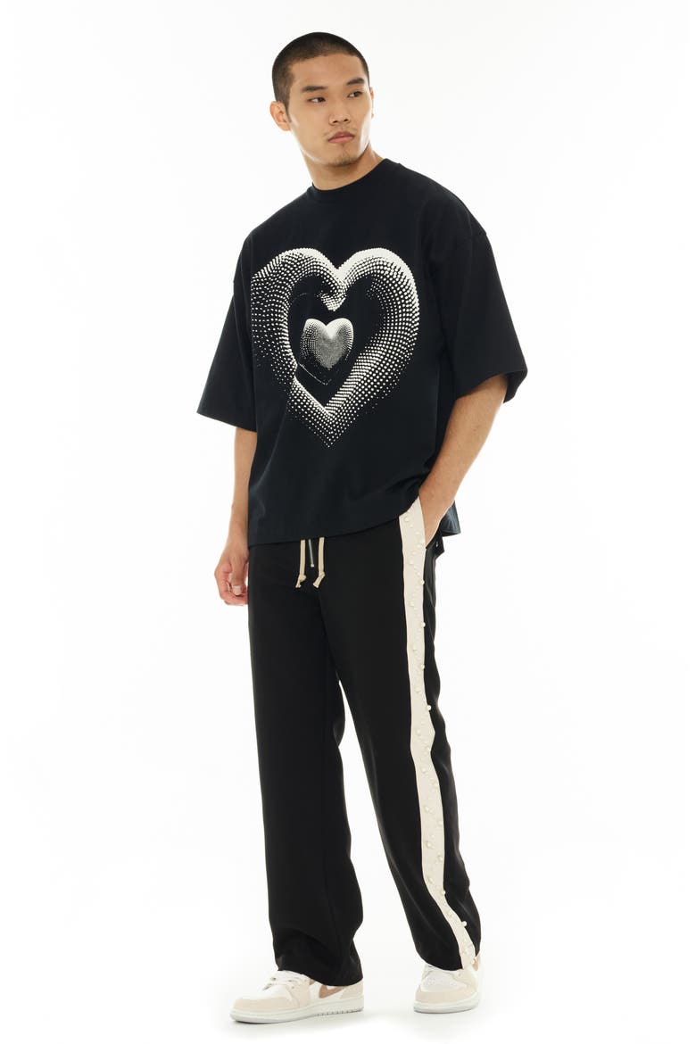 Heart Cotton Graphic T-Shirt, Alternate, color, BLACK
