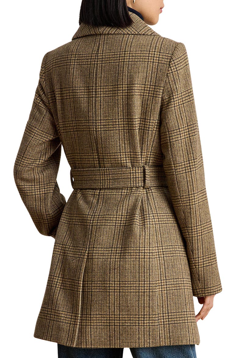 Plaid Wool Wrap Coat, Alternate, color, HAZEL PLAID