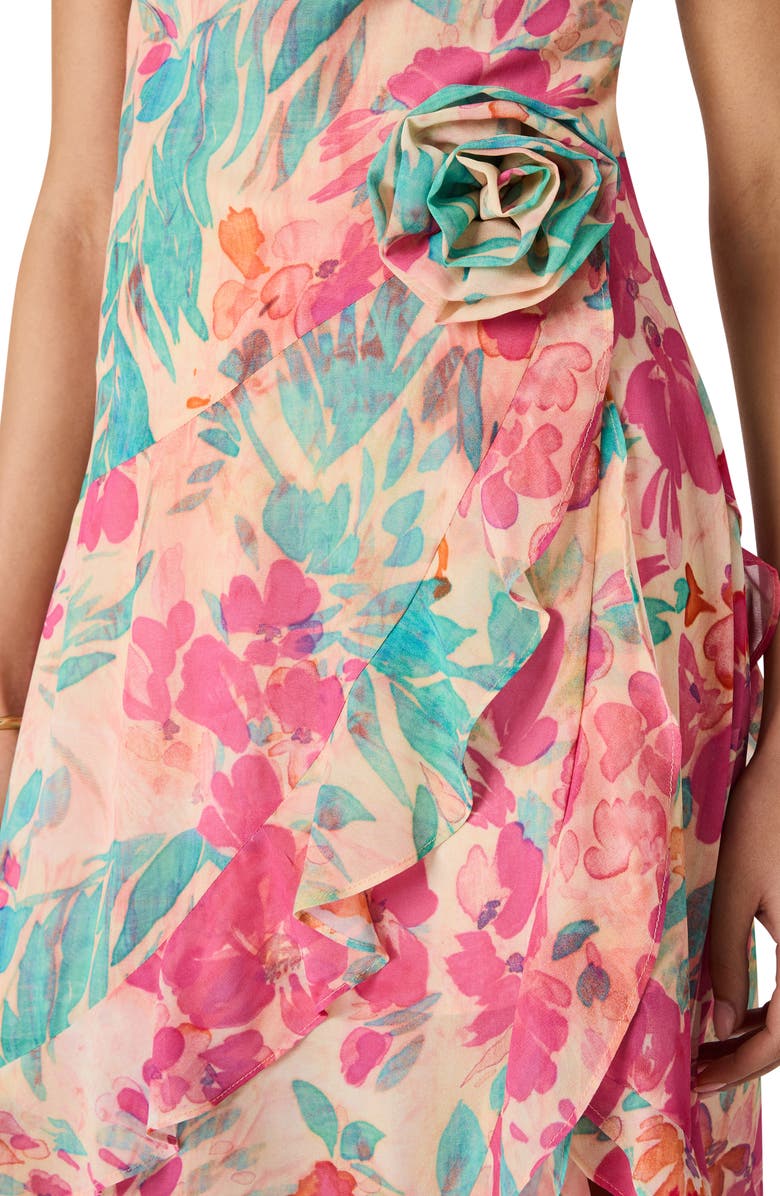 Steve Madden Sadie Floral Print Ruffle Maxi Dress, Alternate, color, Tropical Breeze