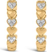Haus of Brilliance Gold Vermeil Diamond Accent Mini Heart Hoop Earring