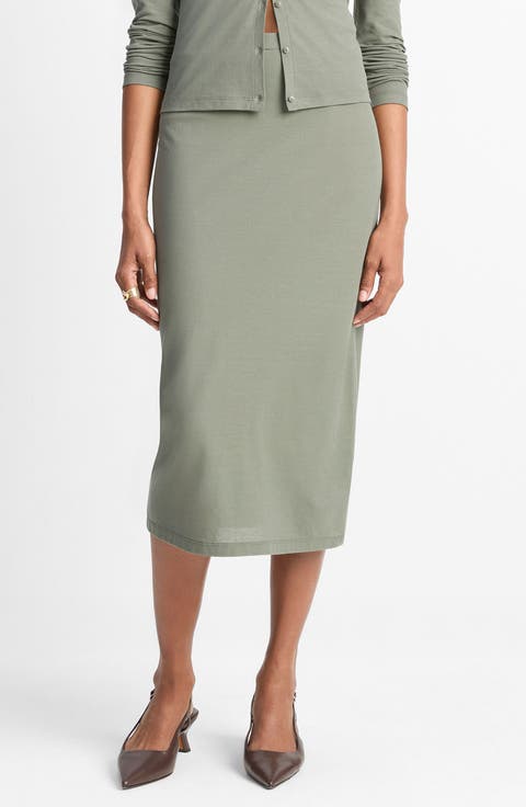 Cotton Midi Skirt