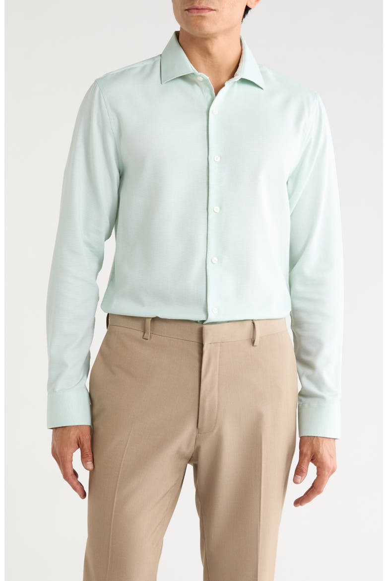 King Slim Fit Micro Dot Shirt, Main, color, LIME