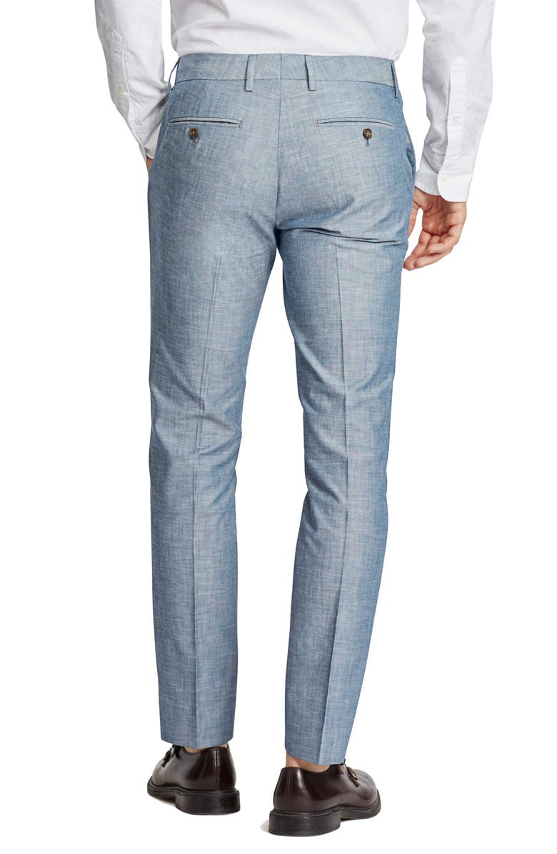 Bonobos Slim Fit Flat Front Solid Cotton Dress Pants, Alternate, color, 
