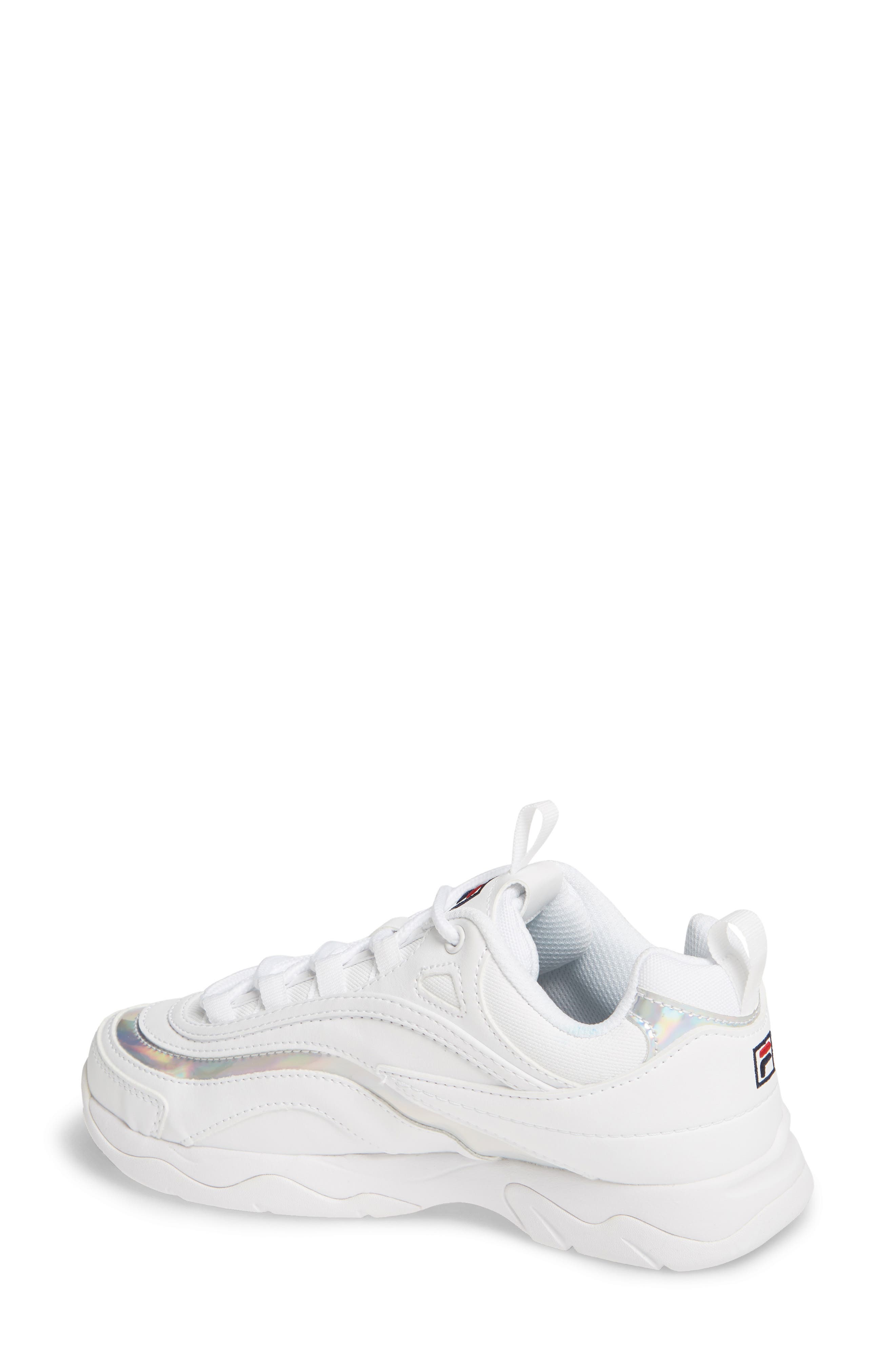 Ray Sneaker, Alternate, color, WHITE/ METALLIC SILVER/ WHITE